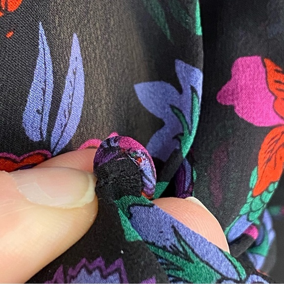 Veronica Beard Cicely Silk Floral Blouse Sheer Balloon Sleeve Size 8 - Picture 12 of 13